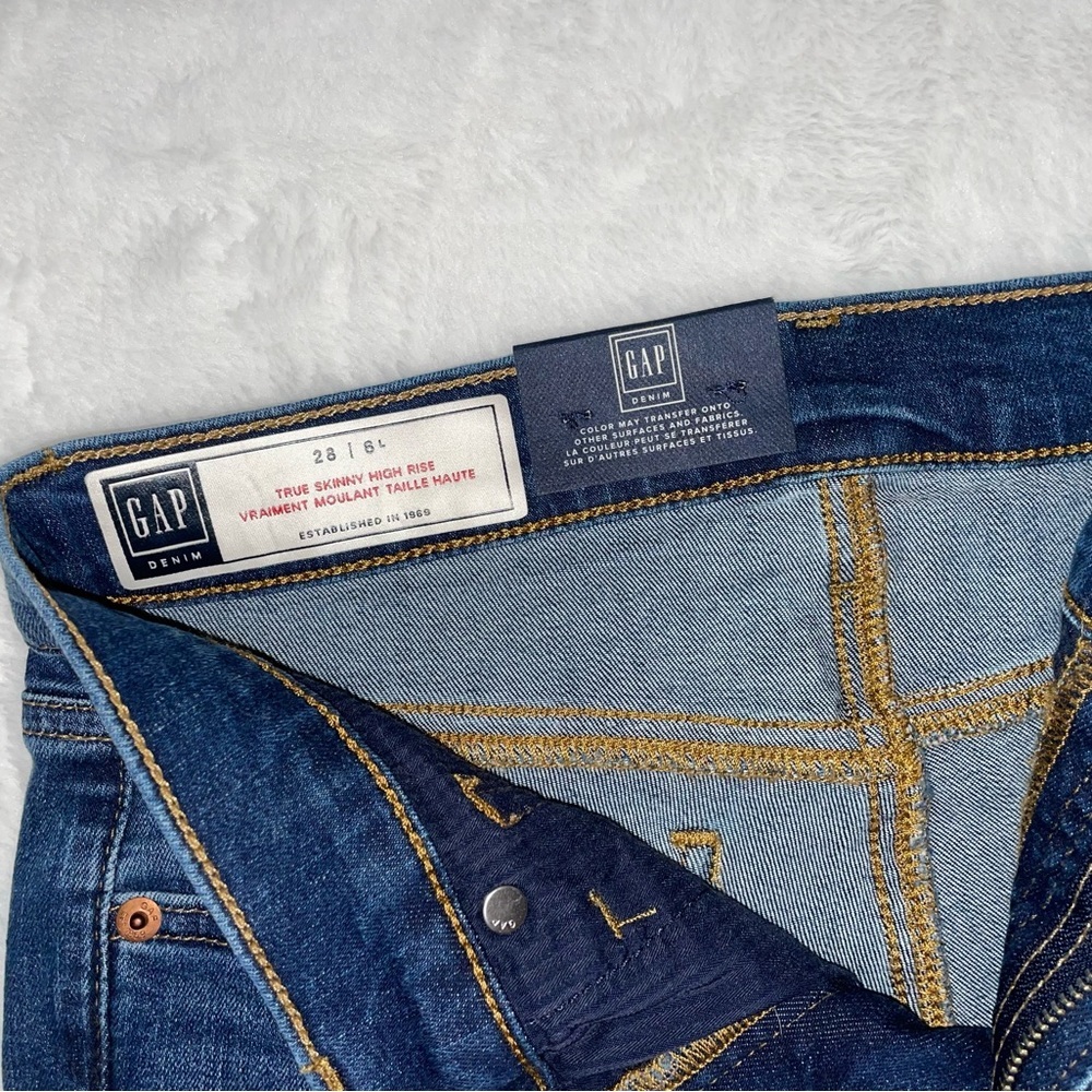 NWT Gap Long Skinny High Rise Stretch Denim Jeans Size 28 - Picture 6 of 11